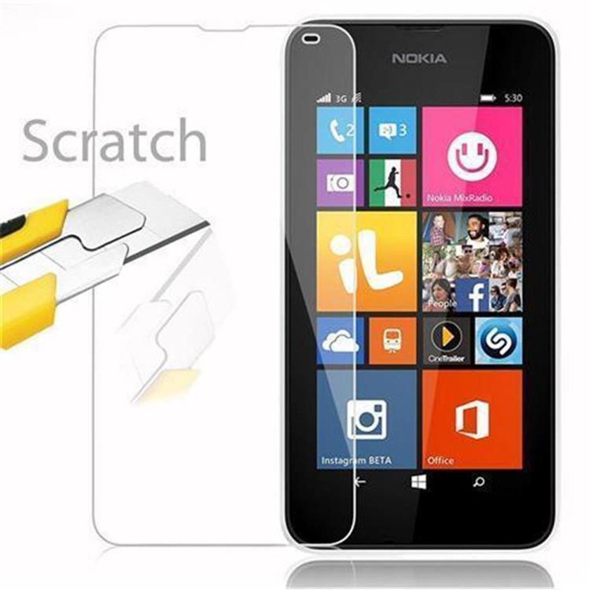 535) Nokia CADORABO Schutzglas Lumia Tempered Glas Schutzfolie(für