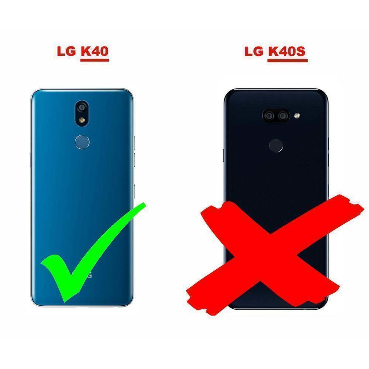 Zwei Telefone nebeneinander. Das grüne Häkchen auf dem blauen Telefon zeigt, dass es richtig ist.