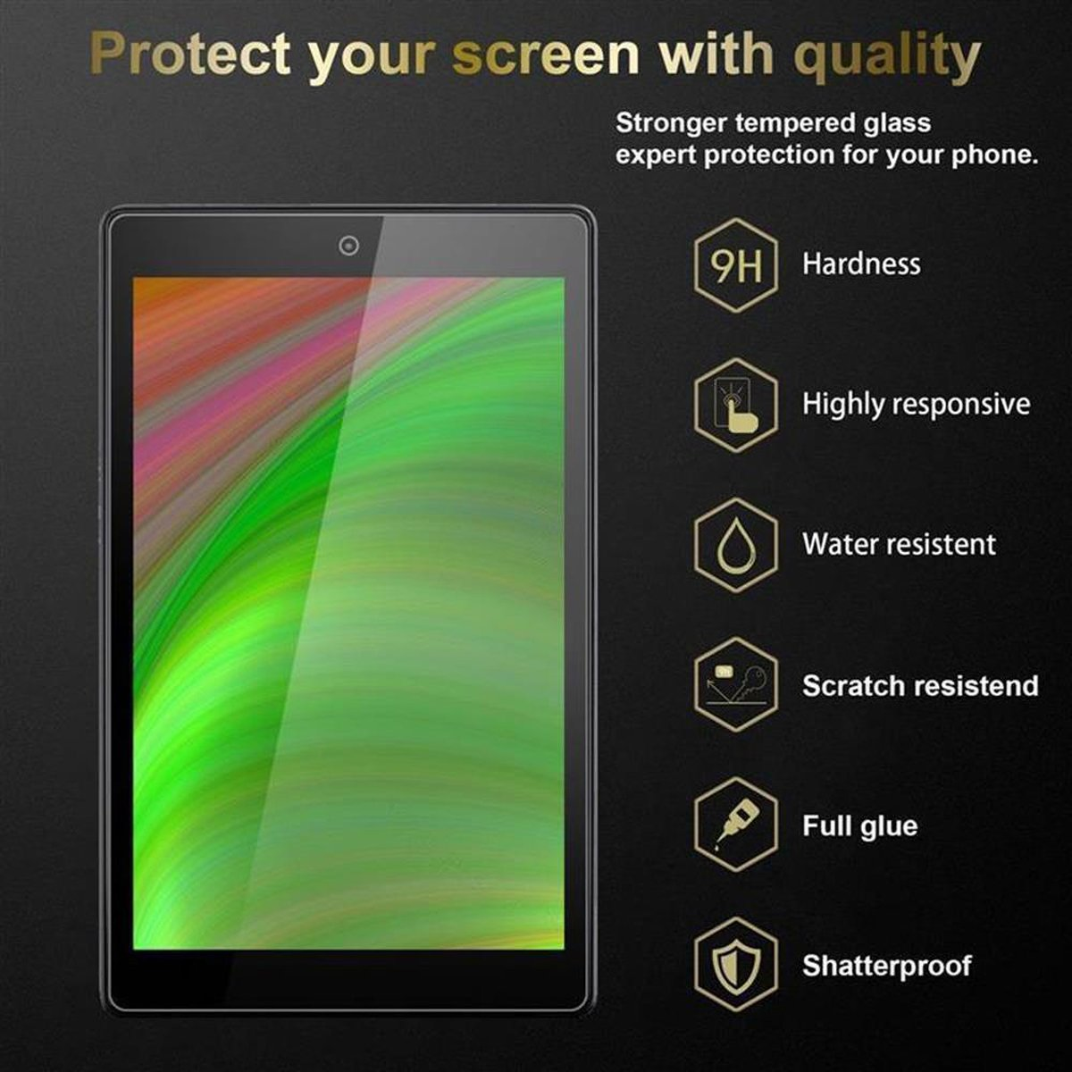 (7. Gen.)) HD Kindle FIRE CADORABO Tablet Schutzglas 2018 8 / und Schutzfolie(für 8. 2017