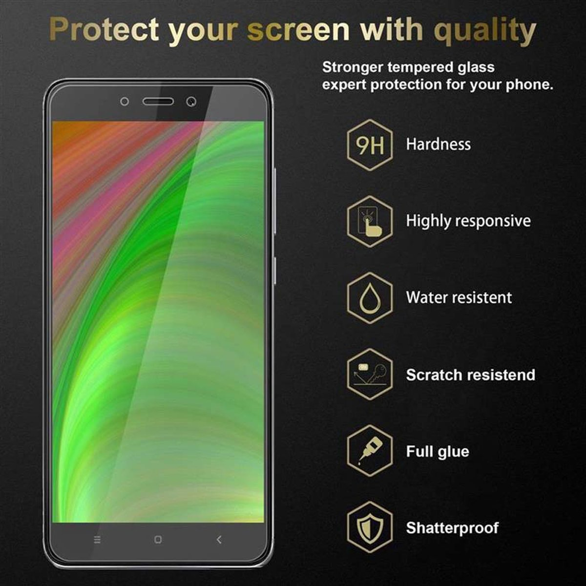 CADORABO Schutzglas 4) Xiaomi NOTE RedMi Glas Tempered Schutzfolie(für