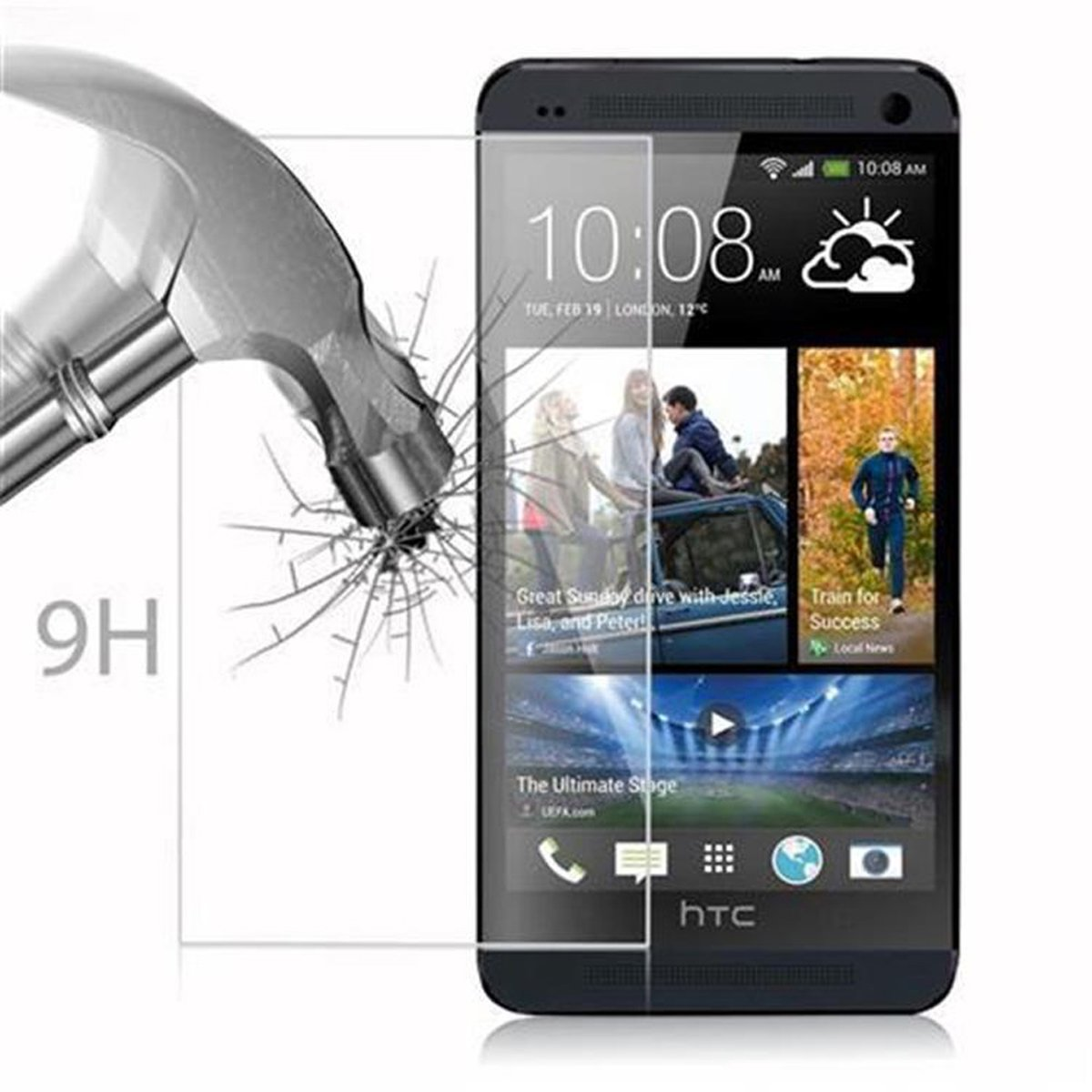 CADORABO Tempered Schutzglas HTC E8) ONE Schutzfolie(für Glas