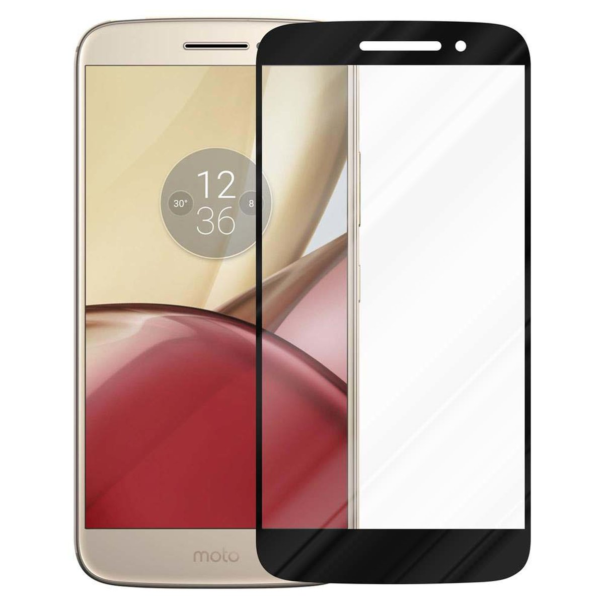 Un telefono dorato con una protezione schermo davanti, una protezione schermo per proteggere lo schermo del telefono.