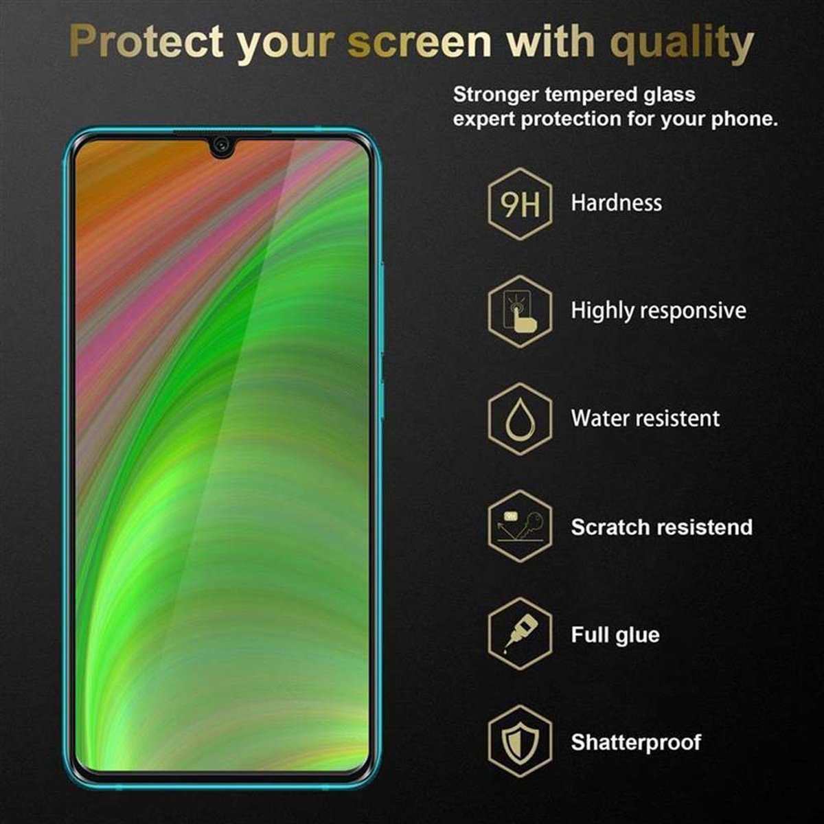 CADORABO 3x Vollbild Schutzglas 10 RedMi Schutzfolie(für NOTE Tempered 10S) NOTE RedMi / Xiaomi 4G