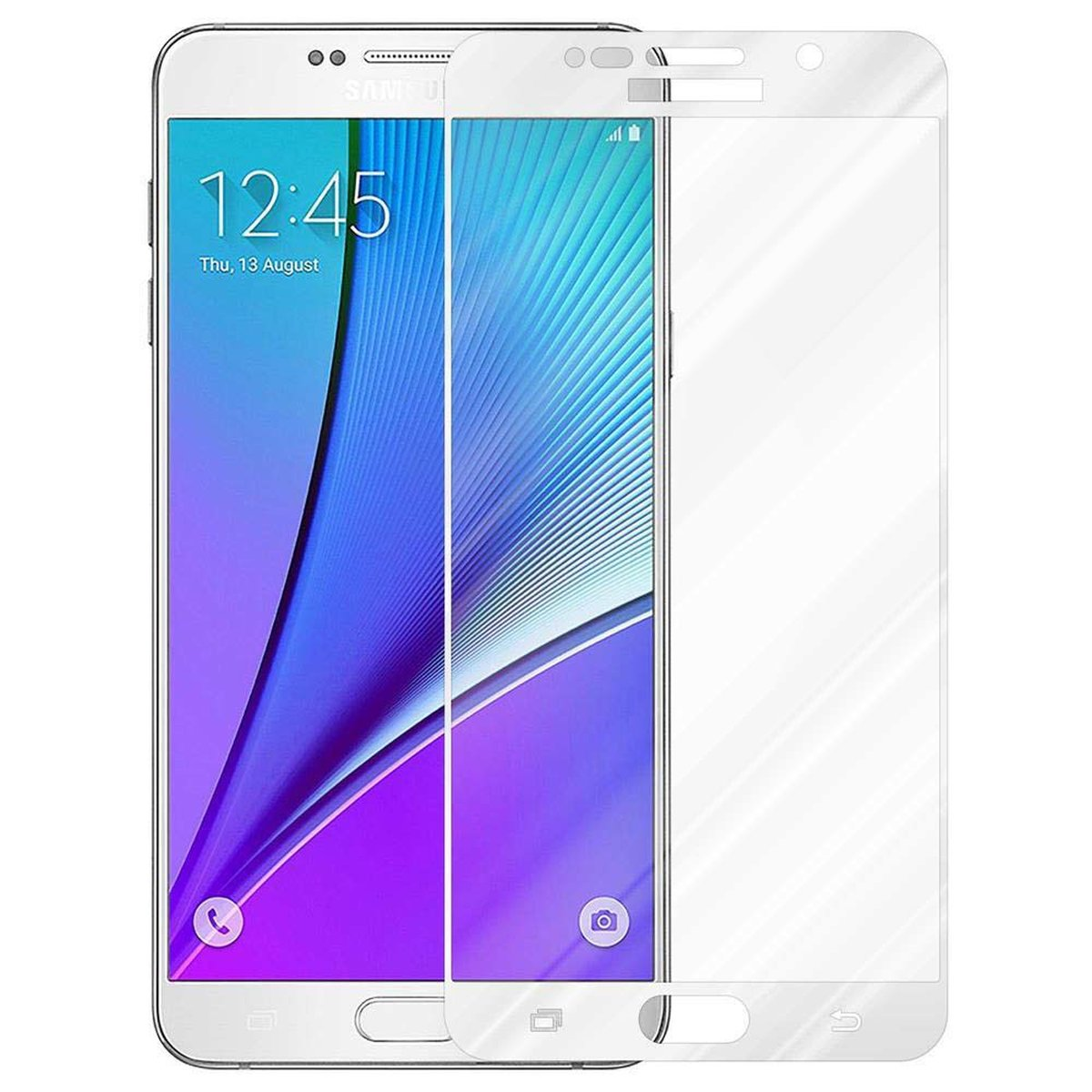 CADORABO Schutzglas voll kelebend 5) Schutzfolie(für NOTE Galaxy Samsung