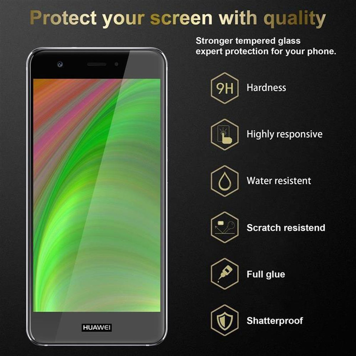 Schutzglas Schutzfolie(für Huawei 3x CADORABO Tempered NOVA) Vollbild