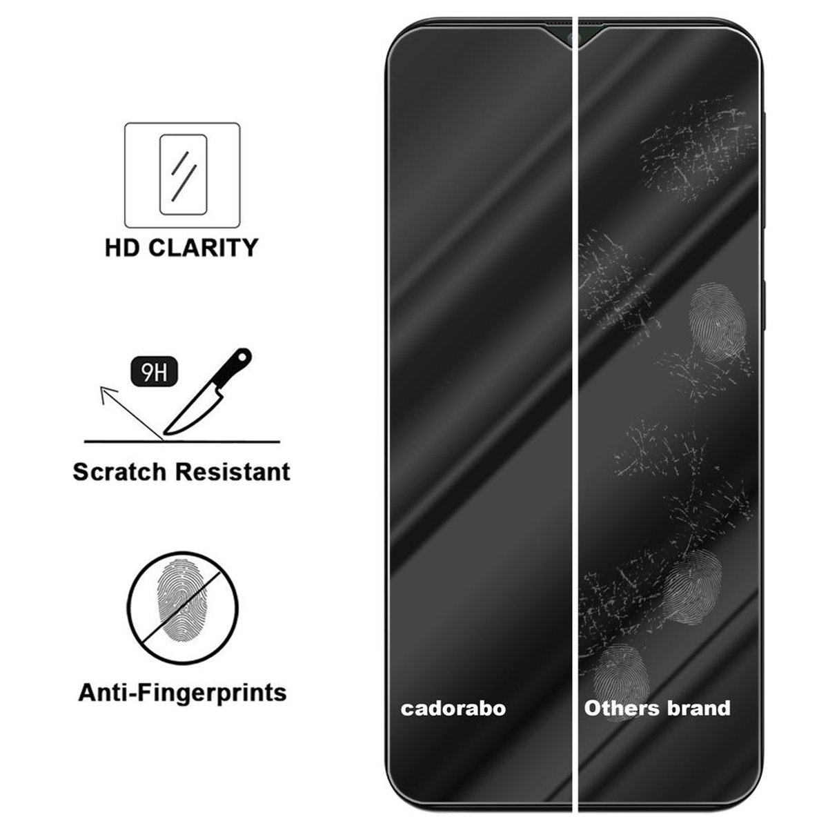 CADORABO Schutzglas Tempered Galaxy M20) Schutzfolie(für Glas Samsung