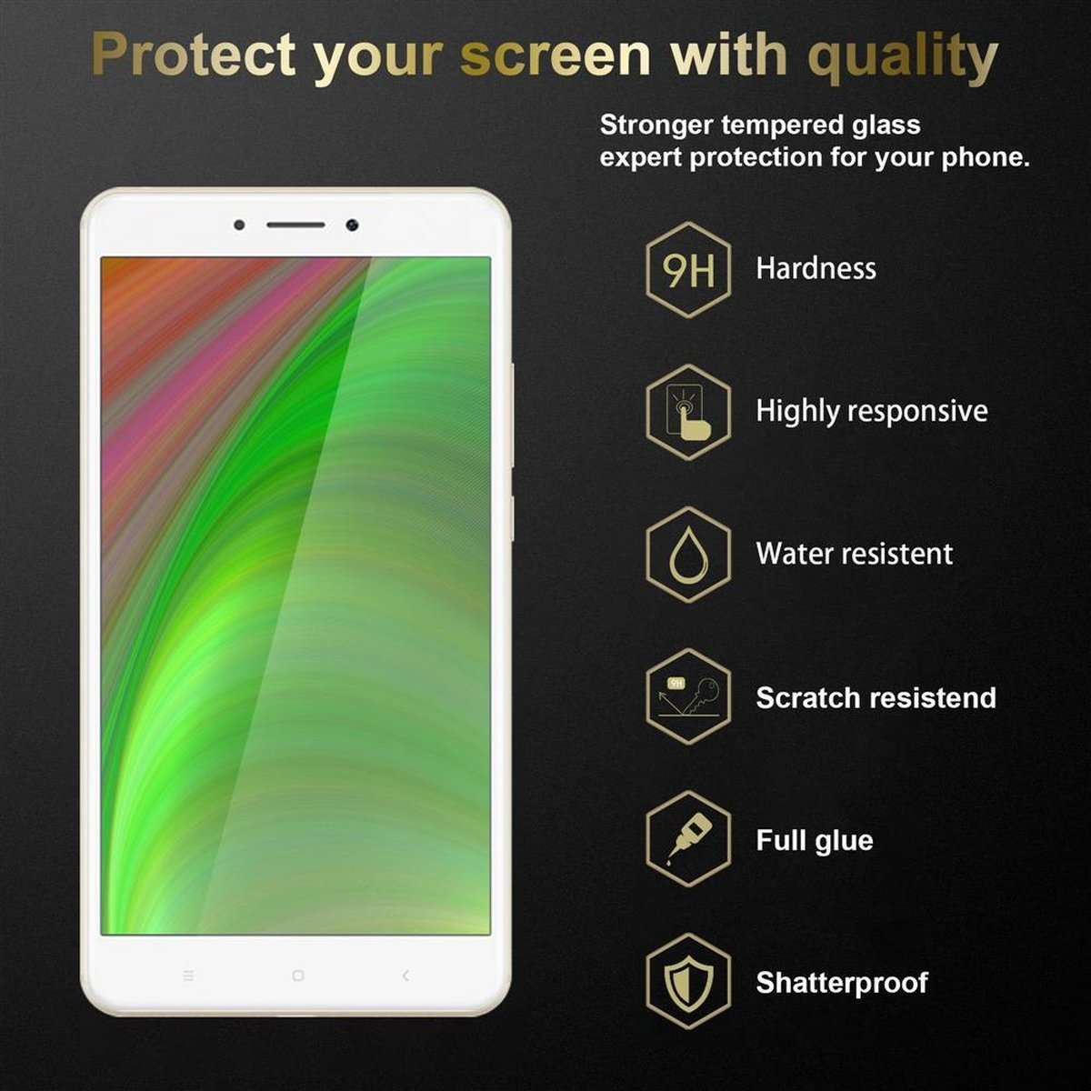 Glas CADORABO MAX 2) Tempered Mi Xiaomi Schutzglas Schutzfolie(für