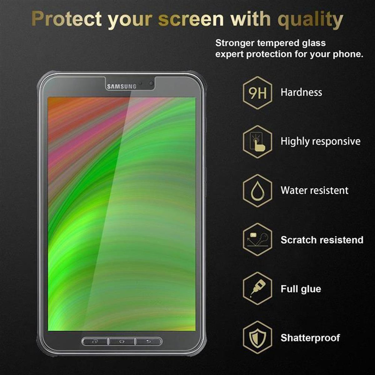 CADORABO Schutzglas Tablet Schutzfolie(für (8 Samsung Tab ACTIVE Zoll)) Galaxy