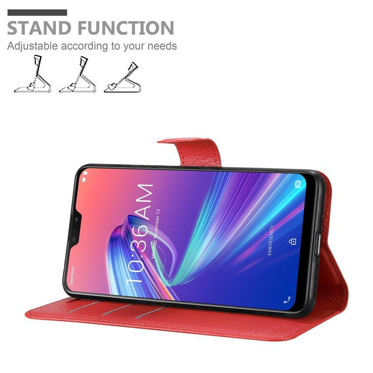 Zoll), KARMIN MAX M2 Hülle ROT Bookcover, Standfunktion, Asus, Book PRO (6.3 CADORABO ZenFone