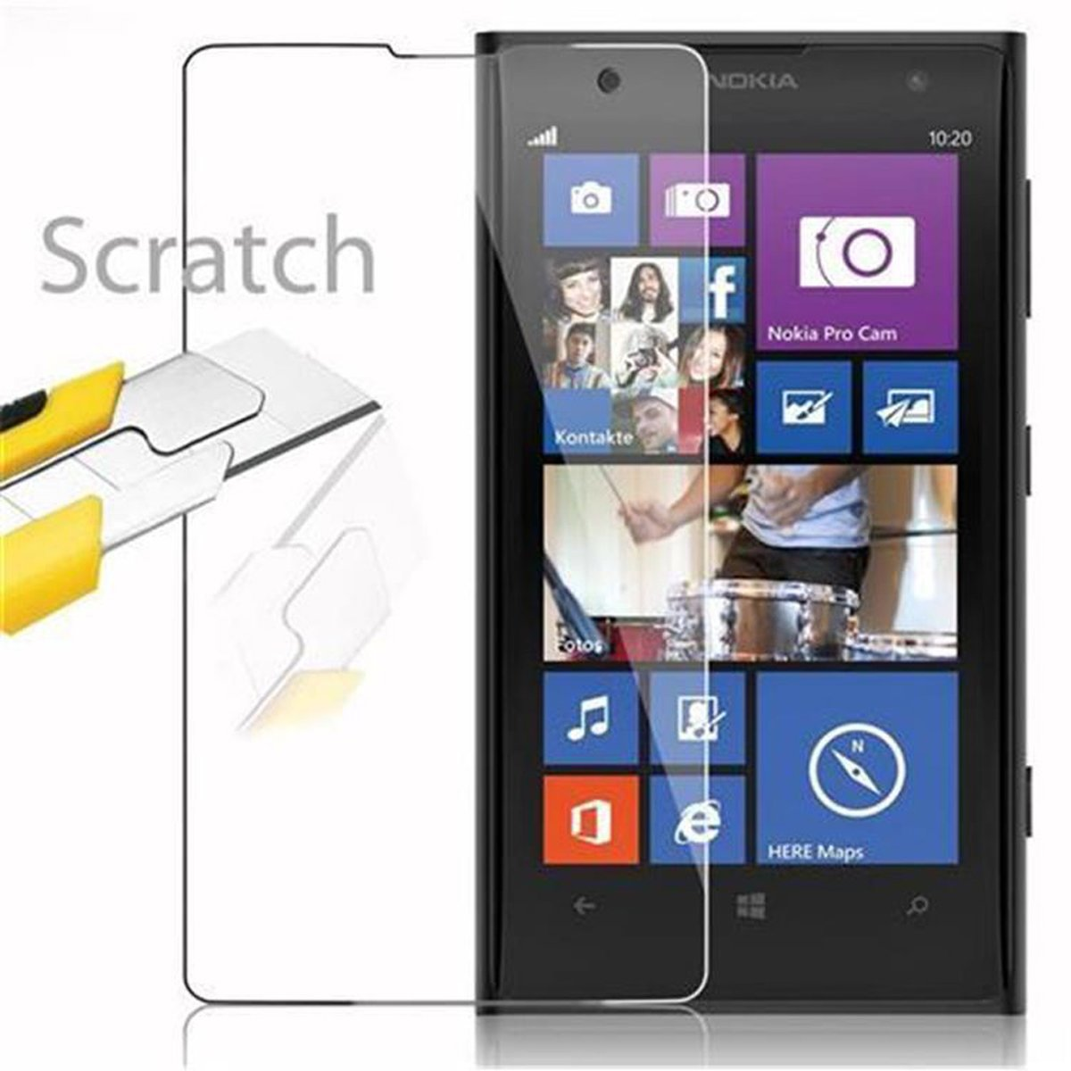 Schutzfolie(für Lumia Nokia Glas CADORABO Schutzglas 1020) Tempered