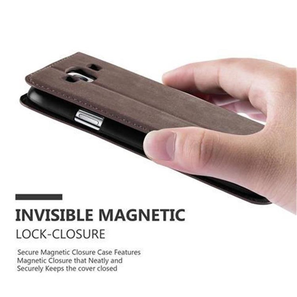 Invisible Samsung, CADORABO Magnet, Galaxy NEO, BRAUN Book Bookcover, KAFFEE Hülle / S3 S3