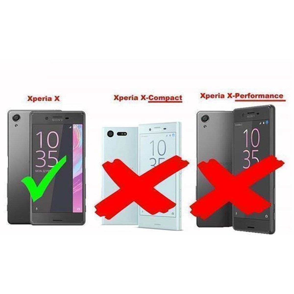 CADORABO Custodia con chiusura magnetica, funzione stand e tasca per le carte CUSTODIA A LIBRO per Sony Xperia X, Marrone