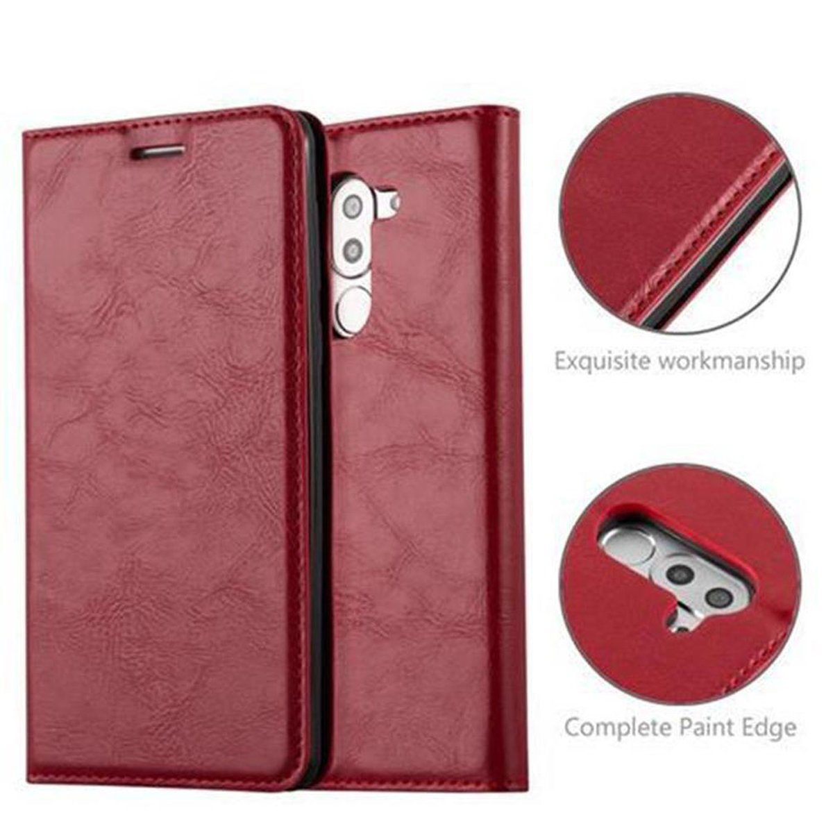 CADORABO Book Invisible LITE Bookcover, 6X, GR5 ROT Huawei, 2017 9 Honor / MATE Hülle / Magnet, APFEL