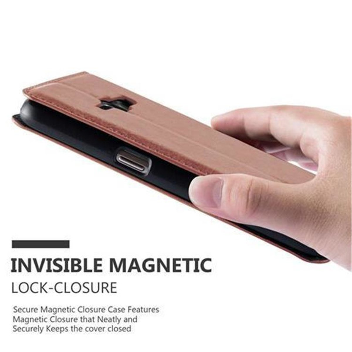 CADORABO Book Hülle Invisible Magnet, J1 BRAUN Samsung, 2016, Bookcover, Galaxy CAPPUCCINO