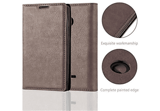 carcasa de móvil Funda libro para Móvil - Carcasa protección resistente de estilo libro;CADORABO, Nokia, Lumia 435, 80 café