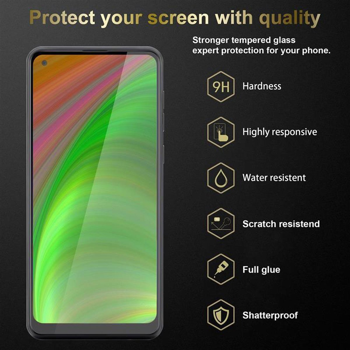 Schutzfolie(für Galaxy Tempered A21) Samsung 3x Glas CADORABO Schutzglas
