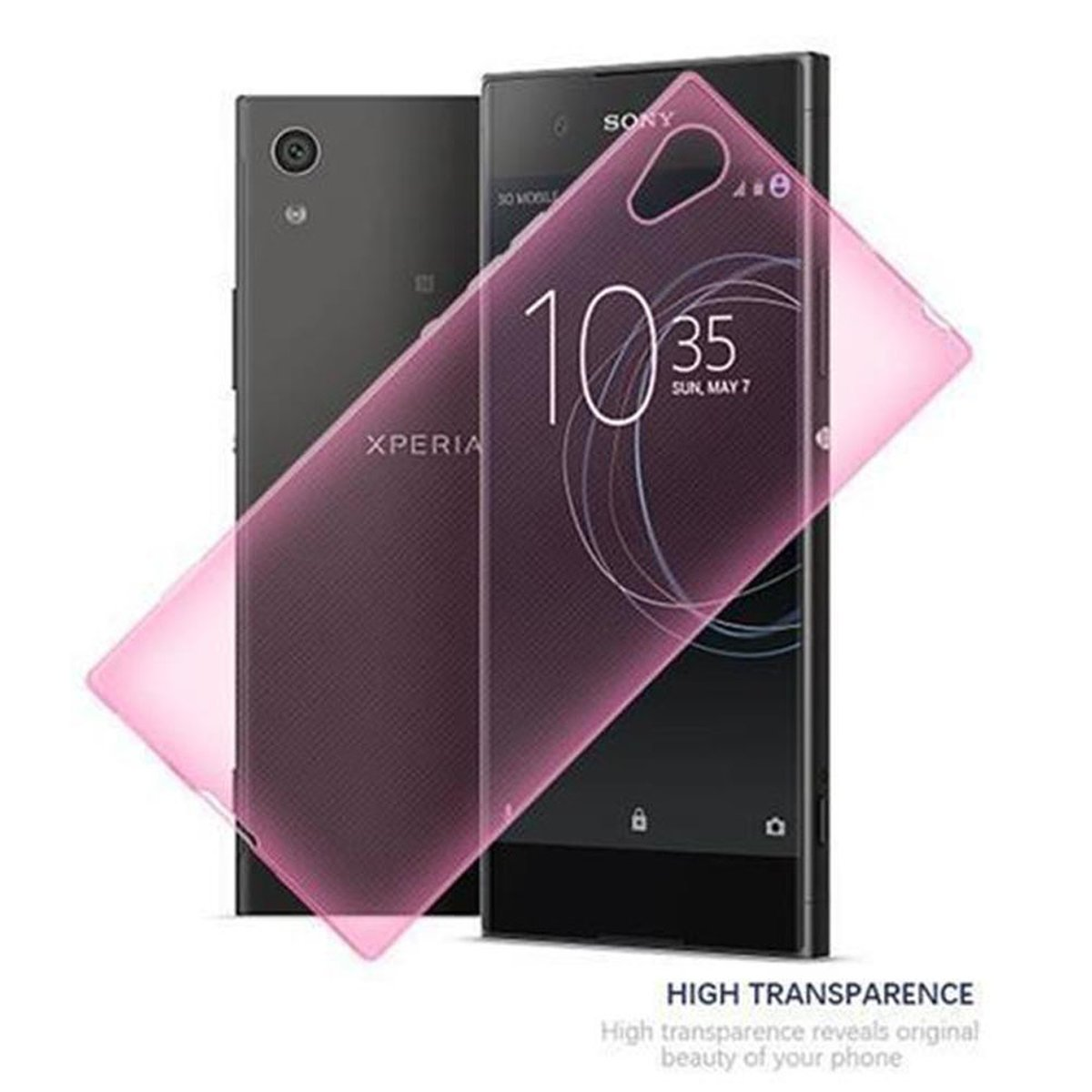 CADORABO Custodia in silicone TPU flessibile ultra Slim CUSTODIA per Sony Xperia XA1 ULTRA, Rosa