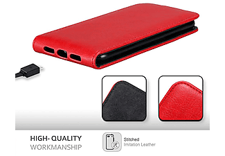 CADORABO Flip Hülle Invis Style, Flip Cover, Huawei, Y6 PRO 2017, APFEL ROT