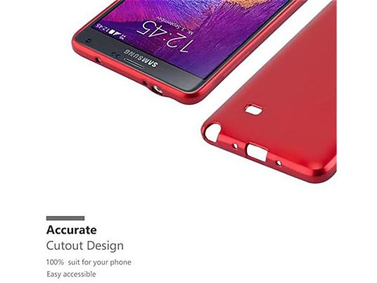 Funda - CADORABO Funda de TPU mate metalizado, Compatible con Samsung Galaxy NOTE 4, METALLIC ROJO