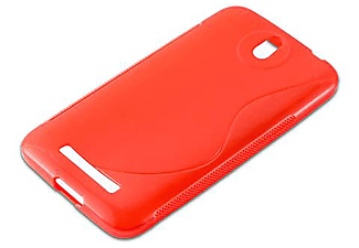 carcasa de móvil  - Funda flexible para móvil - Carcasa de TPU Silicona ultrafina CADORABO, HTC, Desire 501, rojo infierno
