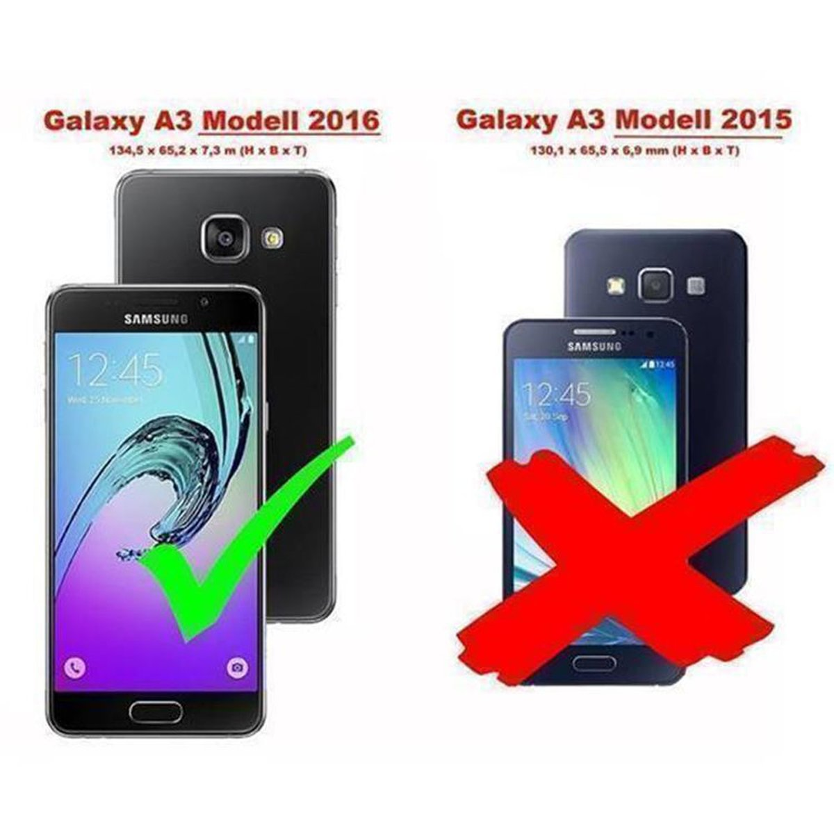 Due telefoni affiancati, uno con un segno di spunta verde, l'altro con una X rossa.