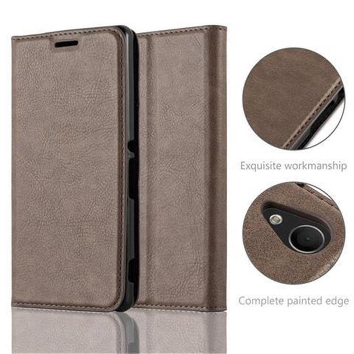 Cadorabo Custodia compatibile con Nokia C21 in GRIGIO FIORE - Coperchio protettivo in design floreale con chiusura magnetica, funzione stand e slot per carte