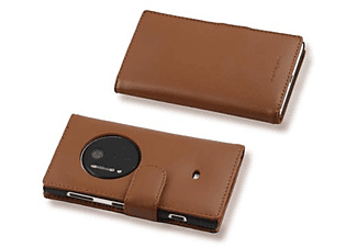 CADORABO Book Style Hülle Glatt, Bookcover, Nokia, Lumia 1020, KAKAO BRAUN