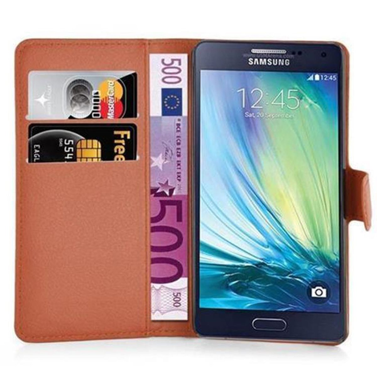 Samsung, 2015, J5 BRAUN Book Galaxy Standfunktion, Bookcover, CADORABO Hülle SCHOKO