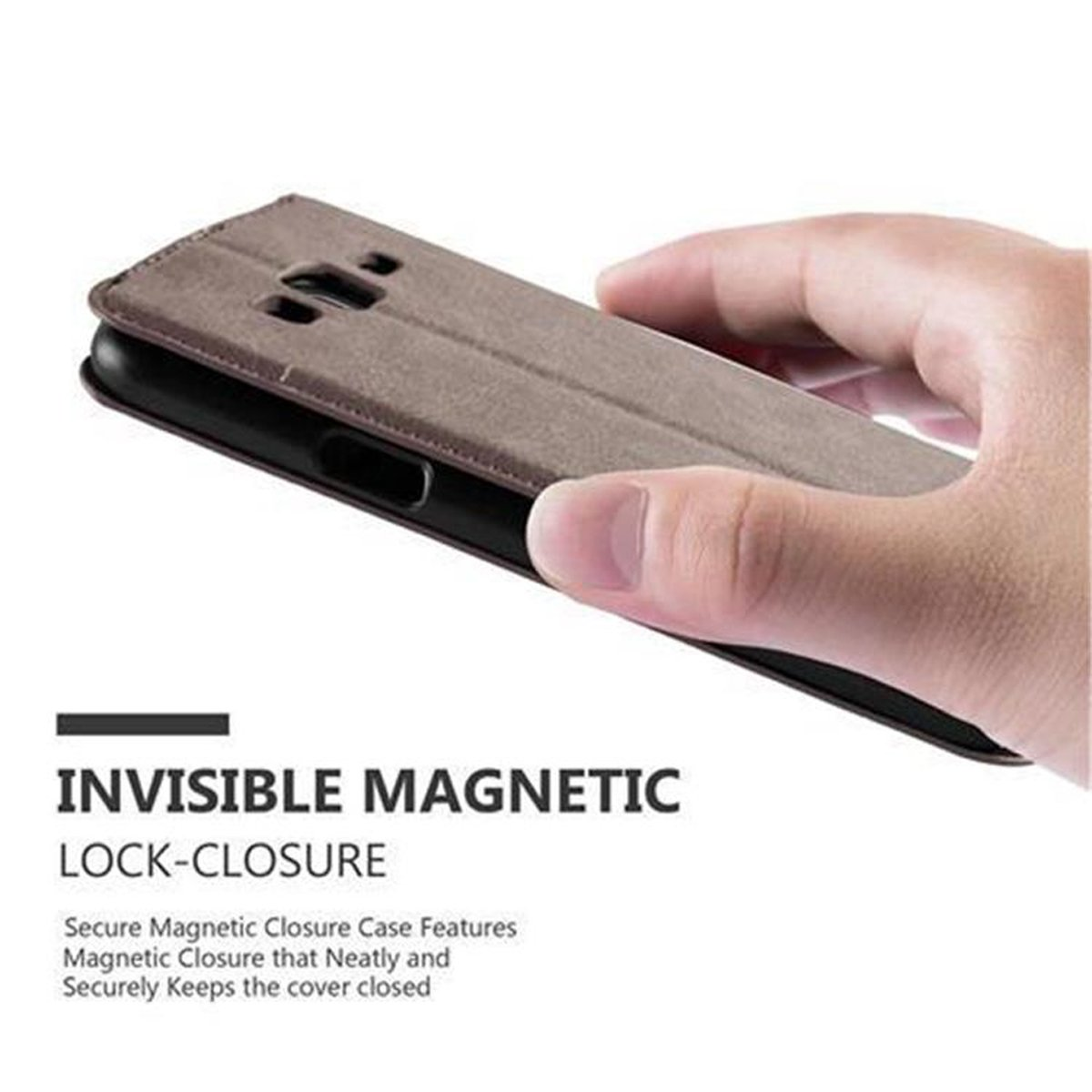 Magnet, Book Samsung, Bookcover, Galaxy BRAUN Invisible KAFFEE Hülle 2015, J5 CADORABO