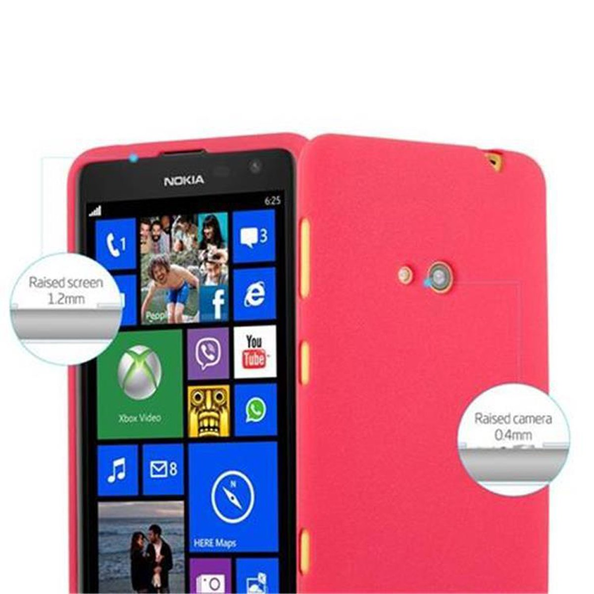 CADORABO TPU Lumia ROT Schutzhülle, Backcover, Frosted 625, Nokia, FROST