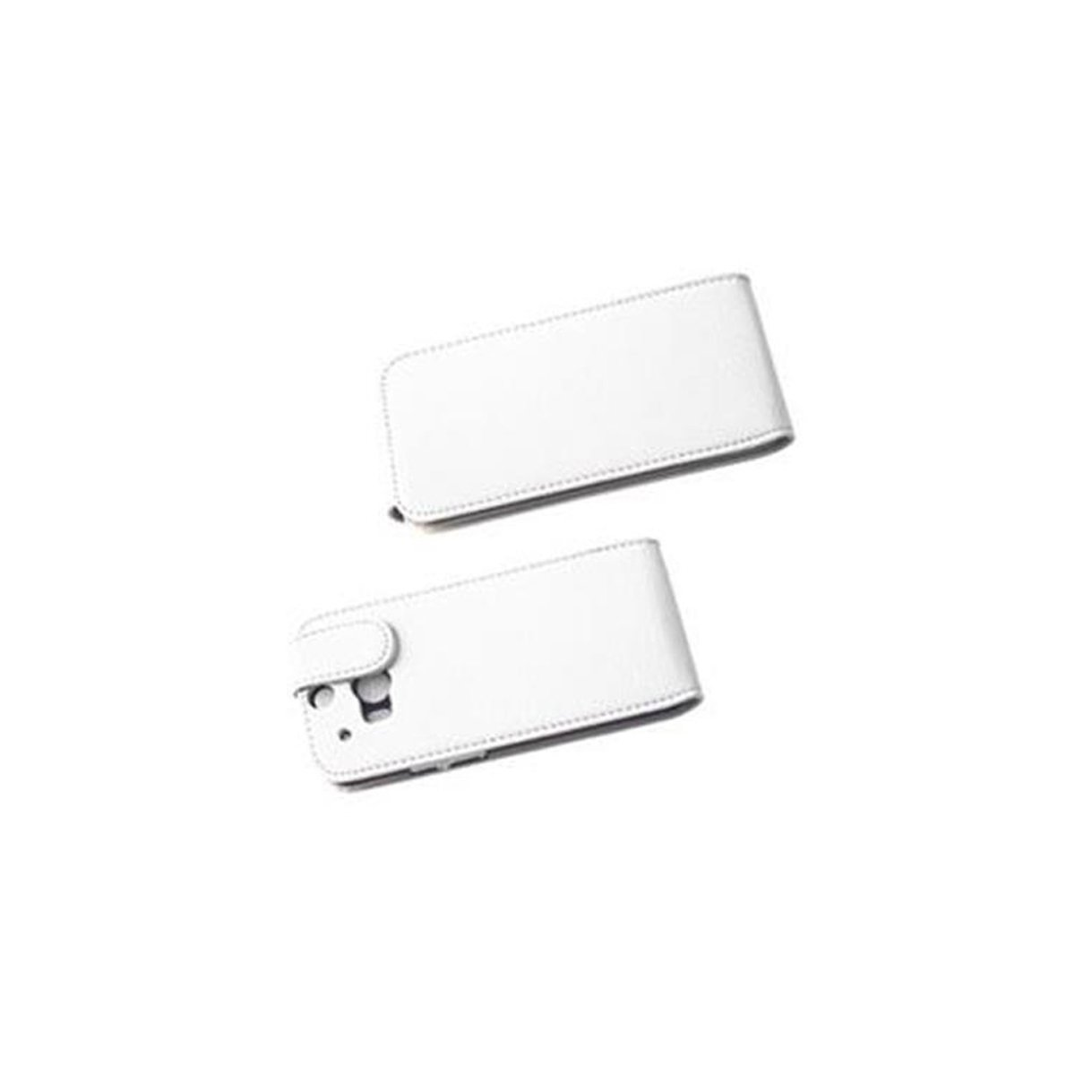 Dos fundas blancas para teléfono sobre fondo blanco.