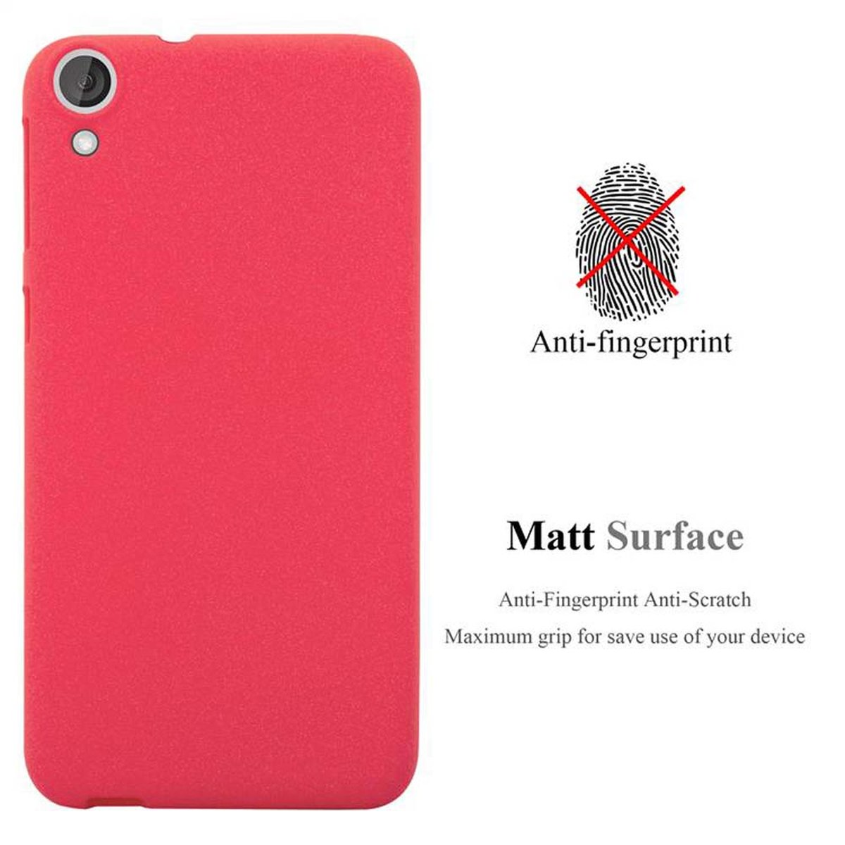 CADORABO TPU ROT 820, FROST HTC, Backcover, Desire Frosted Schutzhülle