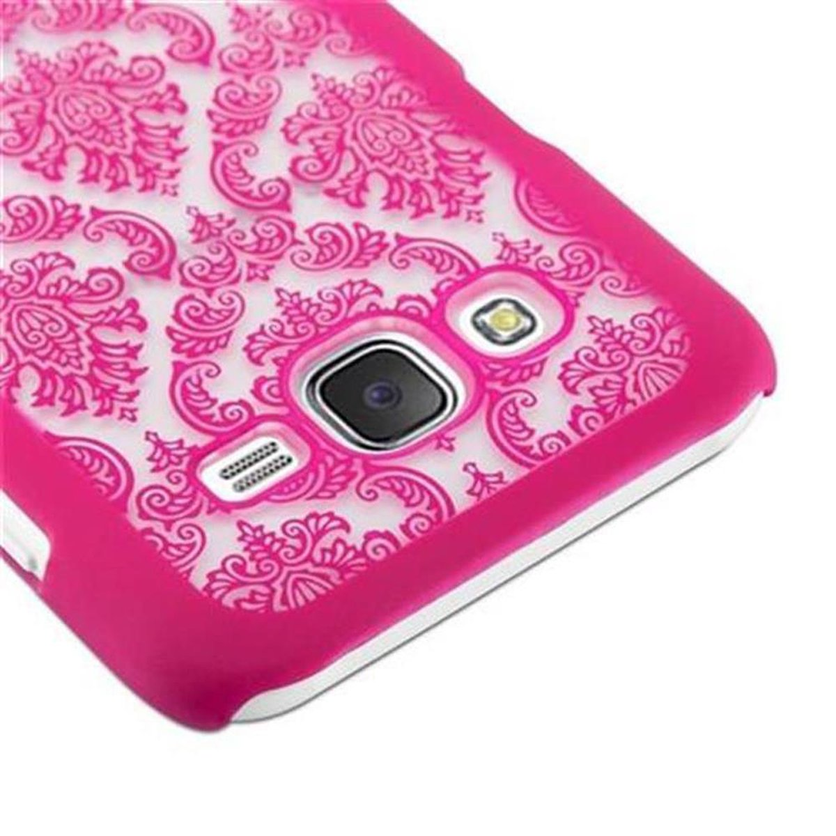 CADORABO Hülle Hard Case Paisley J5 Design, Galaxy Henna Blumen PINK Samsung, in Backcover, 2015
