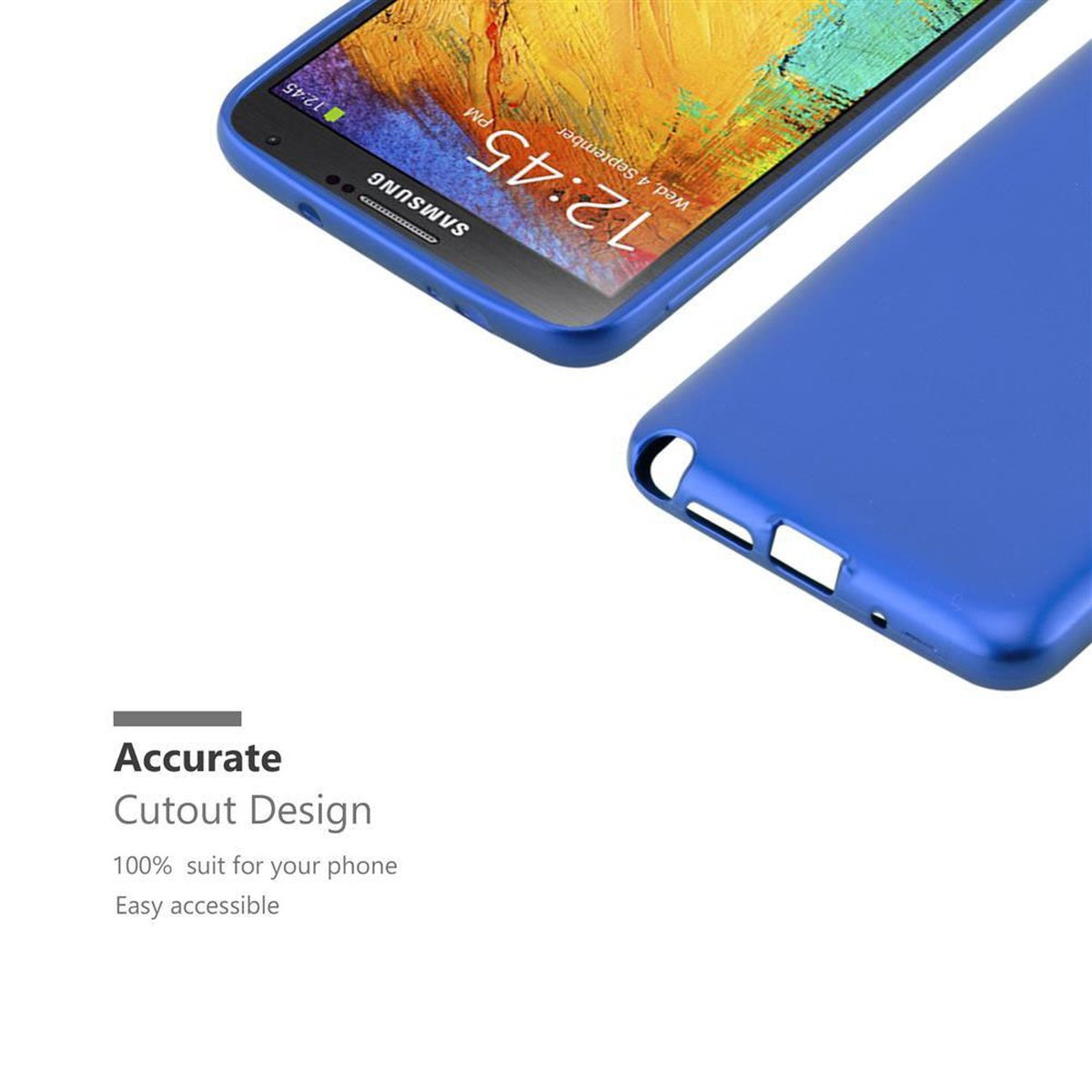 CADORABO TPU Matt Metallic Silikon Hülle, Backcover, Samsung, Galaxy NOTE 3, METALLIC BLAU