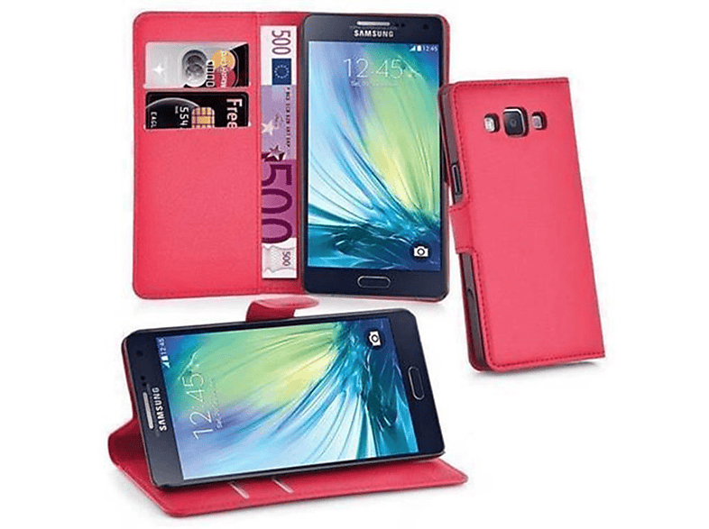 CADORABO Book Hülle Standfunktion, Bookcover, Samsung, Galaxy J5 2015, KARMIN ROT