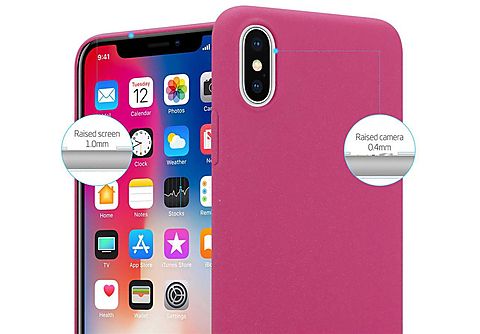 carcasa de móvil  - Funda rígida para móvil de plástico duro – Carcasa Hard Cover protección CADORABO, Apple, iPhone X / XS, frosty rosa