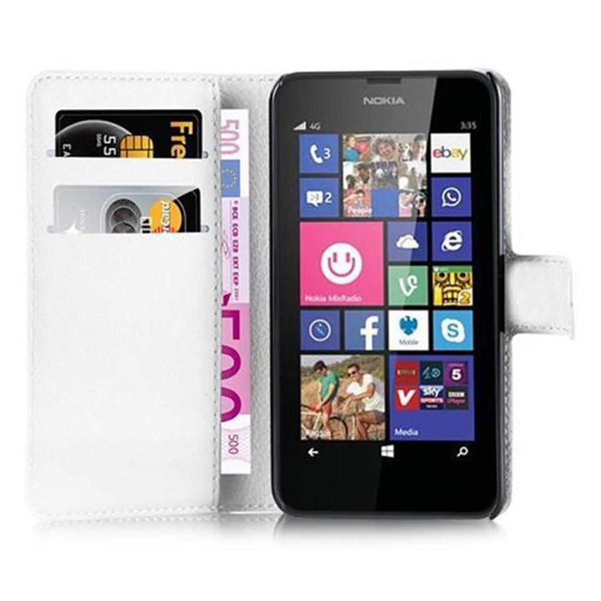 Bookcover, Nokia, Book Standfunktion, 635, CADORABO WEIß ARKTIS 630 Lumia / Hülle