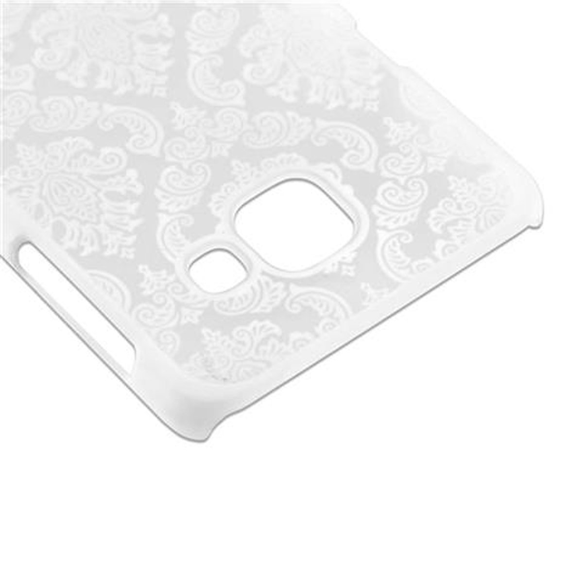 CADORABO Hülle WEIß A3 Hard Henna Case Samsung, 2016, Galaxy Backcover, Paisley Design, in Blumen