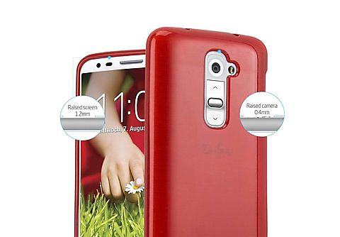 carcasa de móvil  - Funda flexible para móvil - Carcasa de TPU Silicona ultrafina CADORABO, LG, G2 MINI, rojo