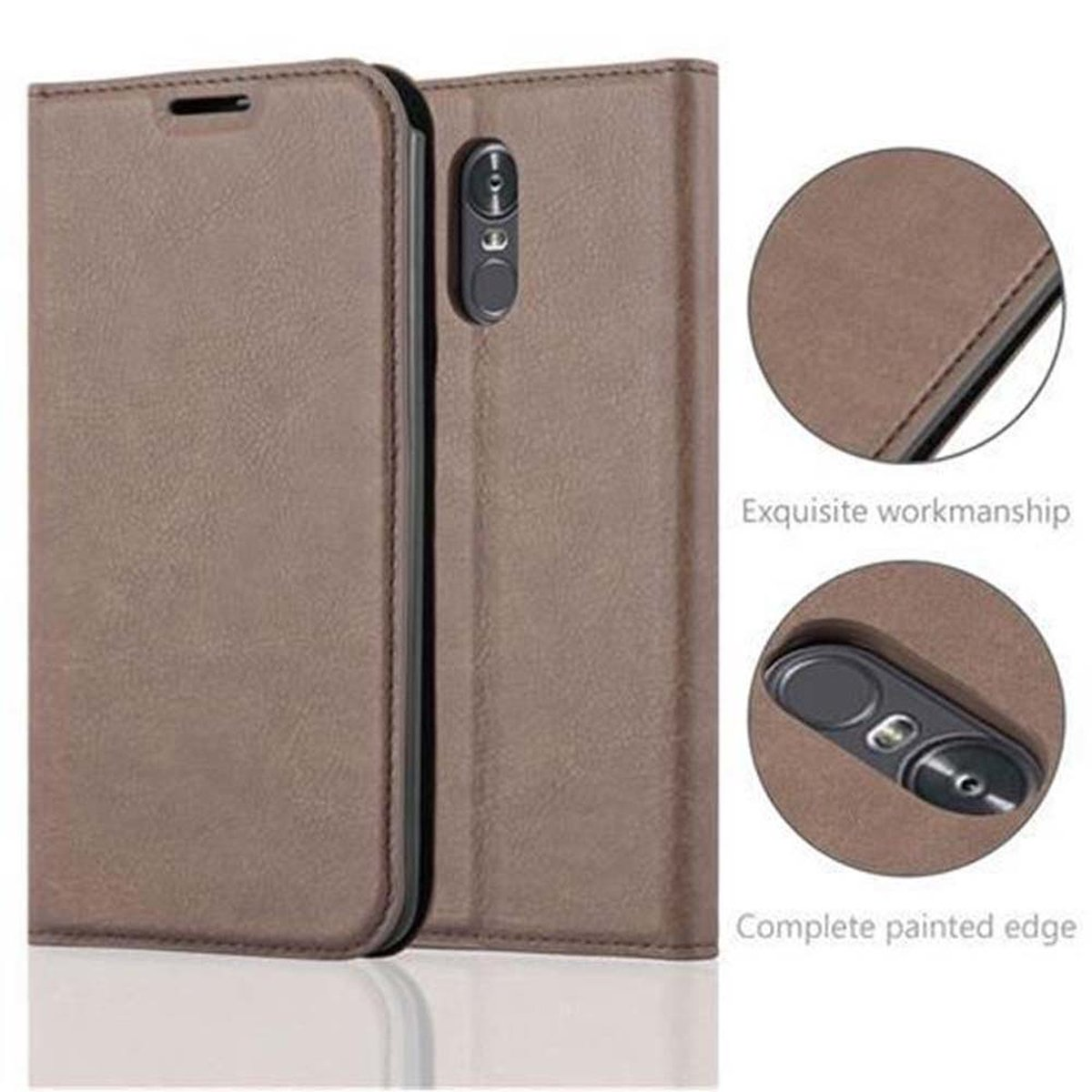Hülle Invisible 3, Bookcover, Book CADORABO BRAUN KAFFEE Magnet, LG, STYLUS