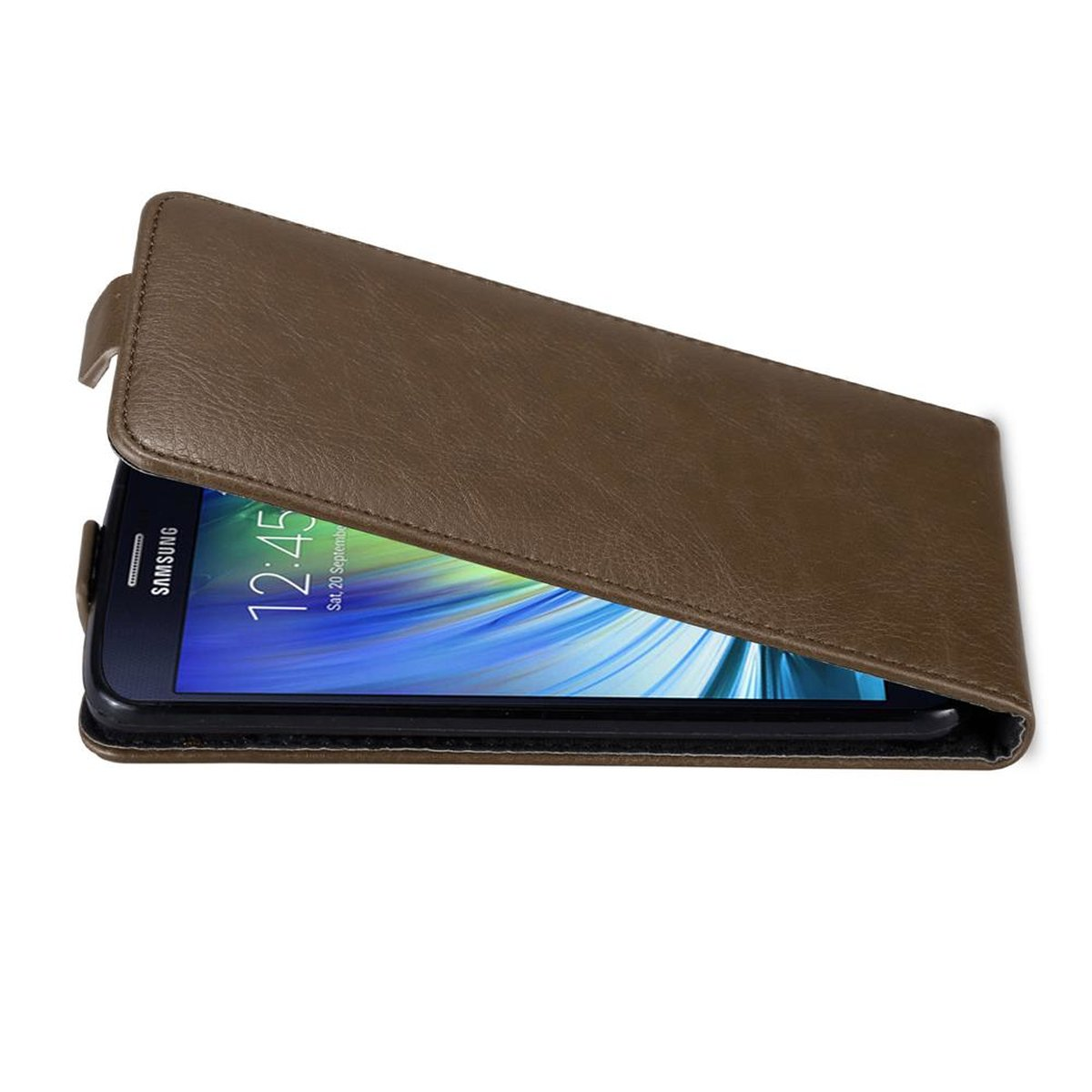 Samsung, im KAFFEE 2015, Style, Flip Galaxy Flip A8 Hülle CADORABO Cover, BRAUN