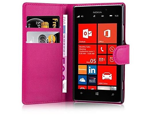Funda - CADORABO Funda con Función de soporte de cubierta, Compatible con Nokia Lumia 925, ROSA CEREZA