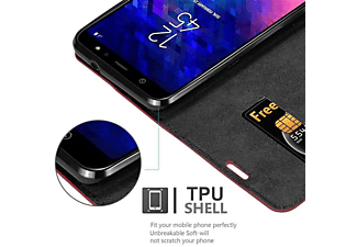 CADORABO Book Magnet Hülle Magnet, Bookcover, Samsung, Galaxy A6 PLUS 2018, APFEL ROT