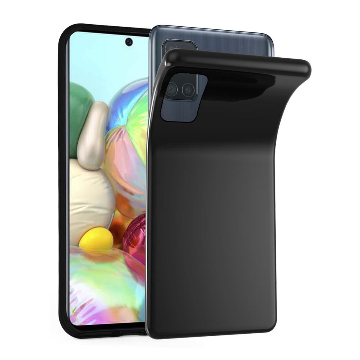 A71 Backcover, Galaxy SCHWARZ Schutzhülle, Ultra TPU Slim 4G, Samsung, AIR CADORABO