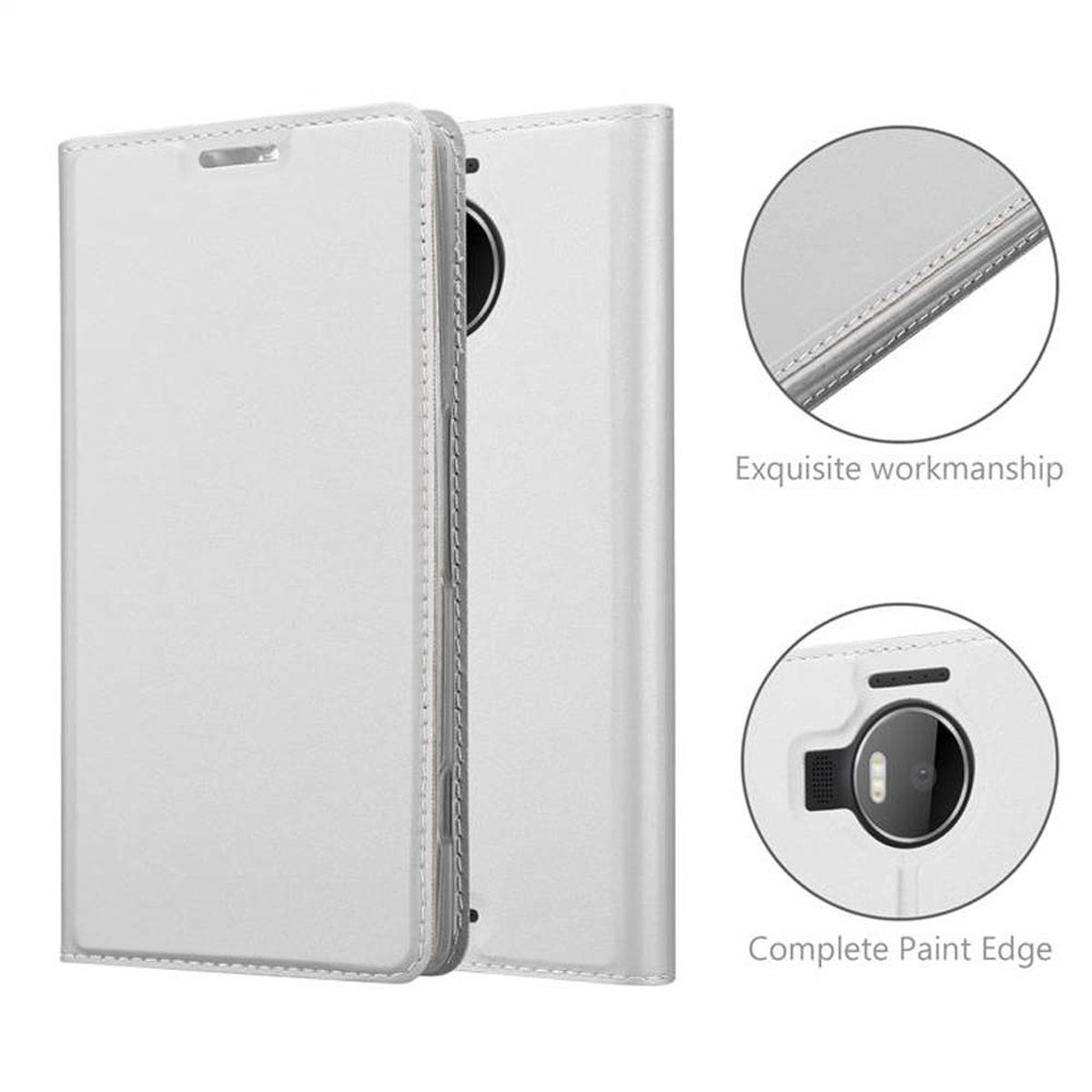SILBER 950 Handyhülle CADORABO Classy Lumia Bookcover, CLASSY Style, Book Nokia, XL,