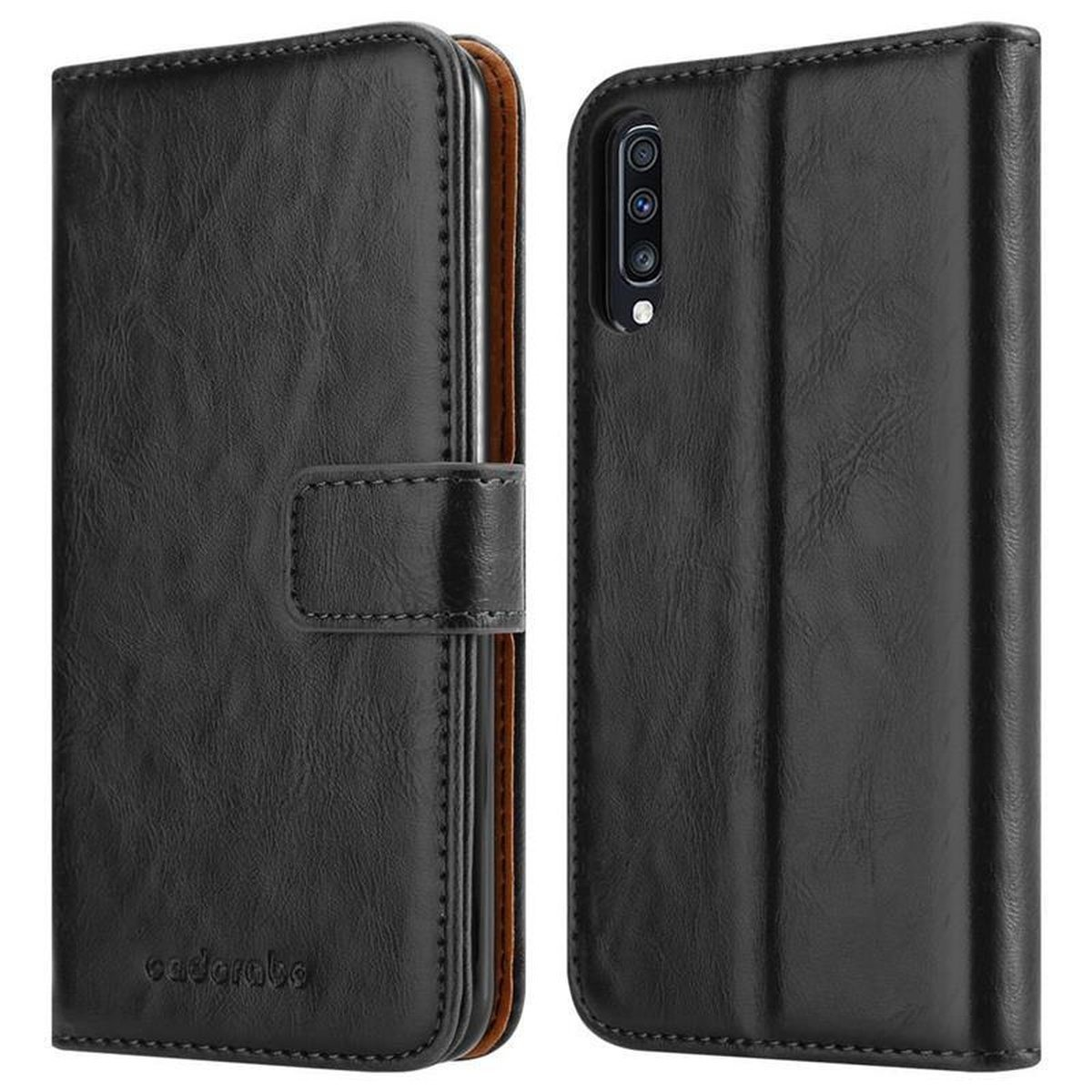 Samsung, GRAPHIT Hülle A70 Bookcover, CADORABO Luxury Galaxy SCHWARZ / Style, Book A70s,