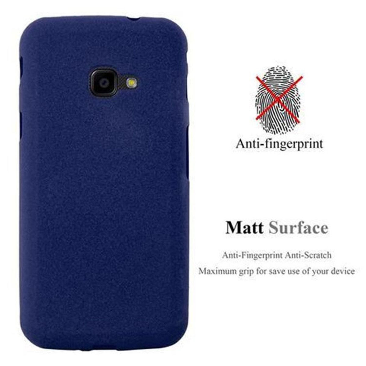 / Galaxy Backcover, XCover Frosted 4s, XCover Schutzhülle, FROST BLAU TPU 4 DUNKEL Samsung, CADORABO