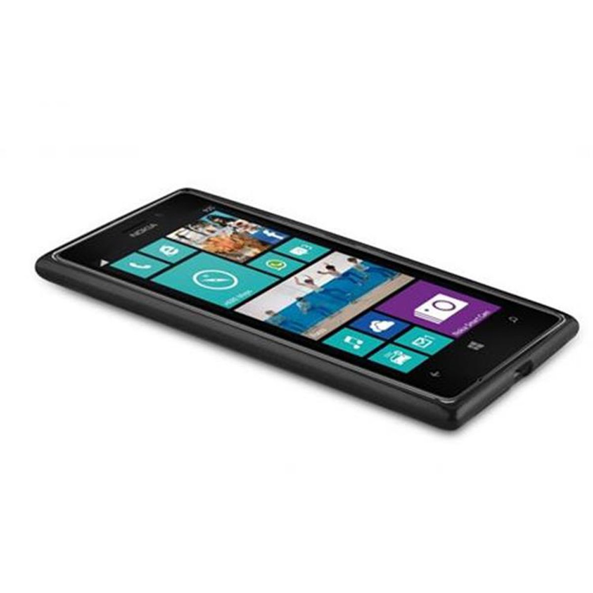 CADORABO TPU X-Line Schutzhülle, Backcover, 925, Lumia Nokia, OXID SCHWARZ