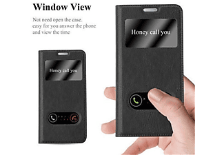 CADORABO Book View Doppelfenster Hülle, Bookcover, Samsung, Galaxy A5 2017, KOMETEN SCHWARZ