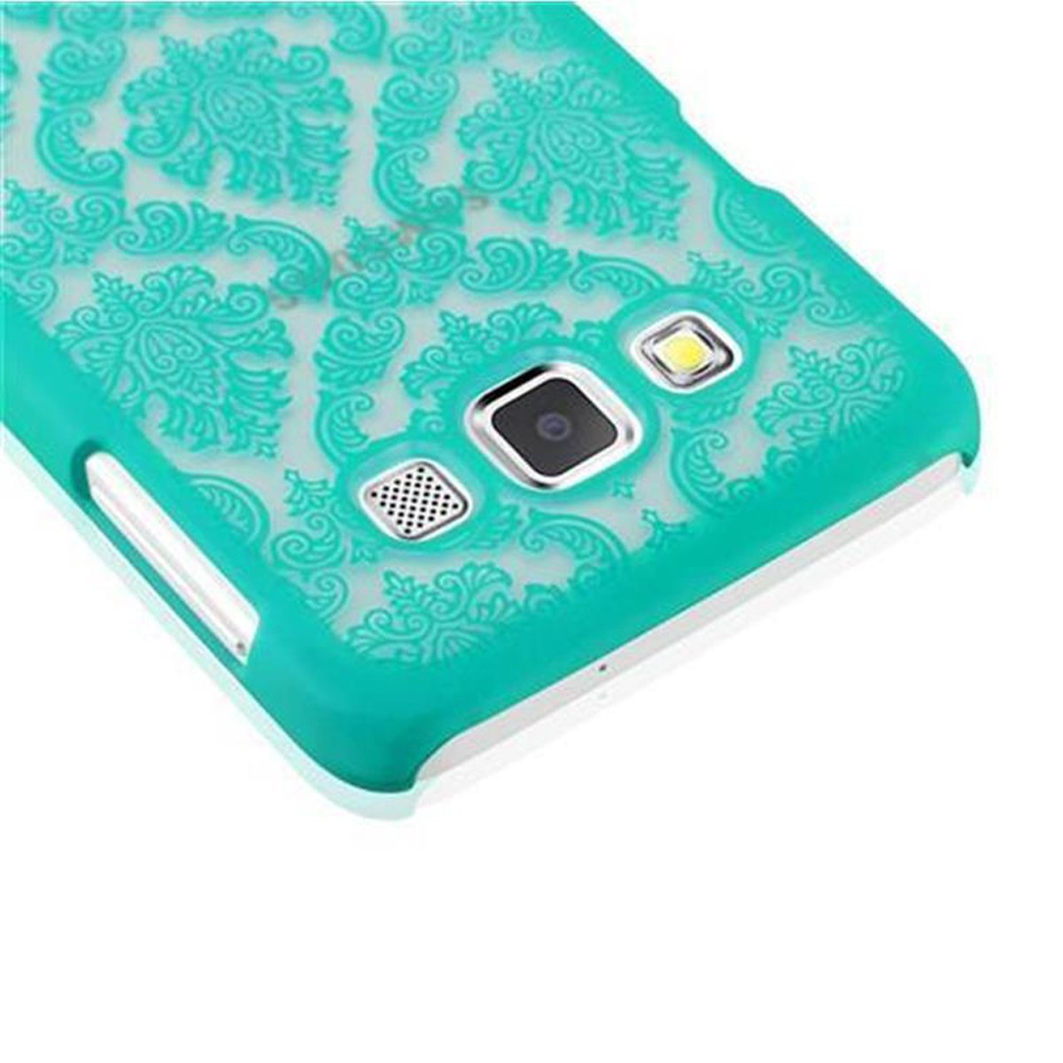 Galaxy Design, Samsung, CADORABO Backcover, 2015, Hard in Henna Blumen A3 Paisley Case GRÜN Hülle